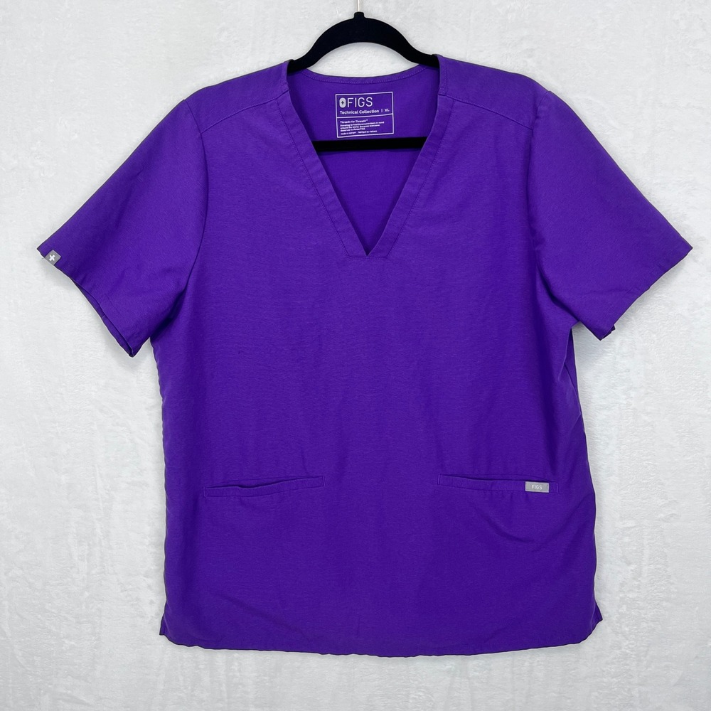 FIGS Casma Scrub Top Women XL Ultra Violet V-Neck Technical Collection FW1100
